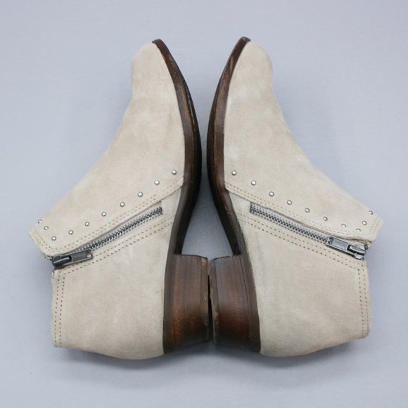 Minnetonka Ladies 9 Taupe Suede Double Side-zip - Picture 12 of 12